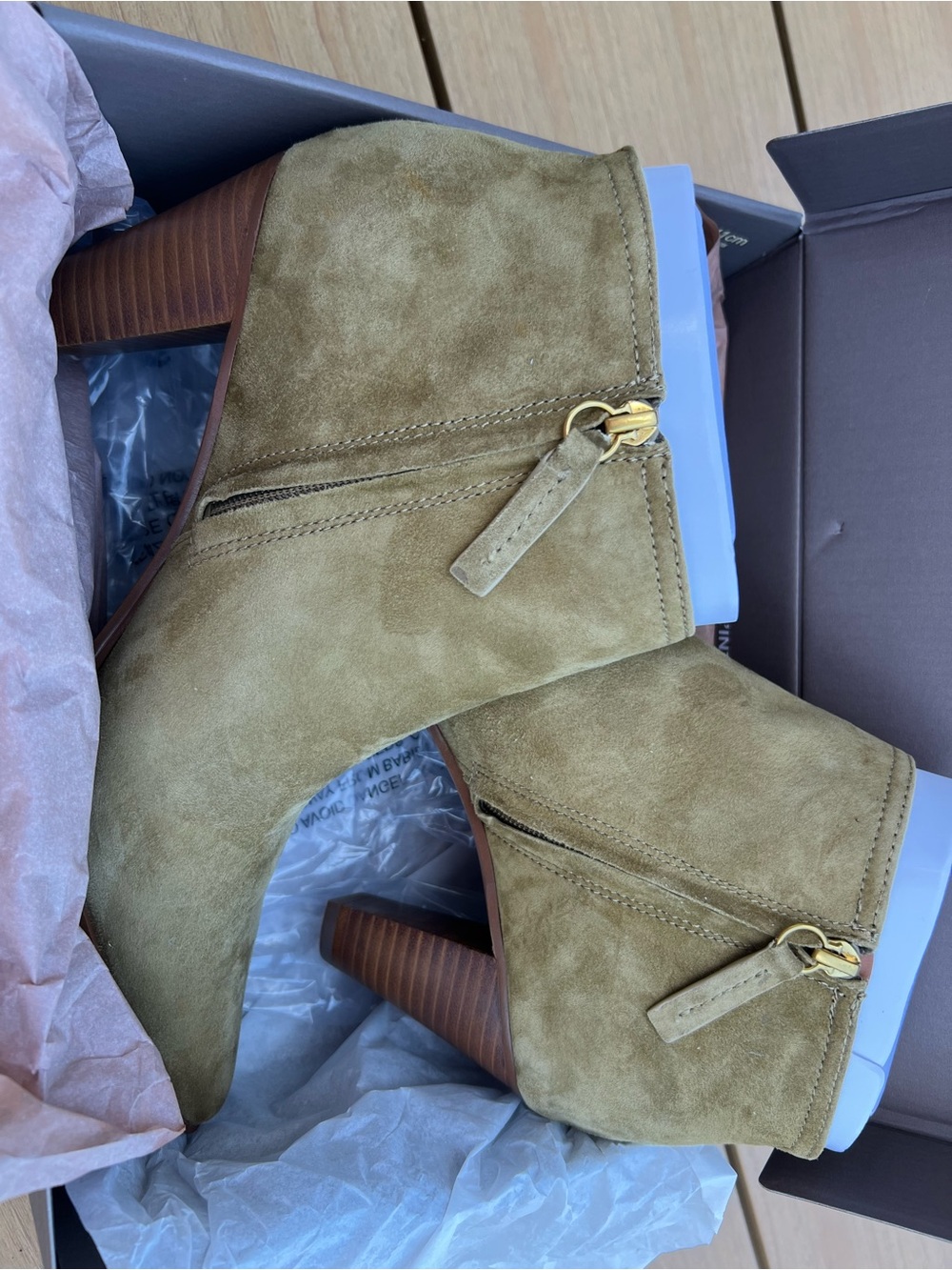 Franko Sarto- Josiah Green Suede Women's Ankle Boots - US 10 - Picture 9 of 9